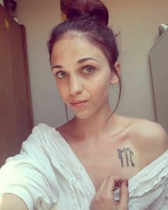 Botanical Scorpio Symbol Chest Tatto