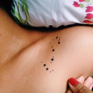 Mini Scorpio Constellation Shoulder Tattoo