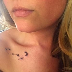 Mini Scorpio Constellation Collarbone Tattoo