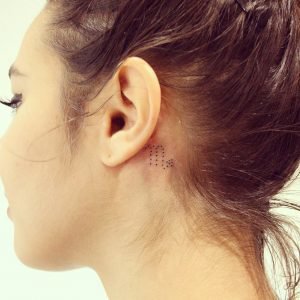 Scorpio Symbol Behind the Ear Tattoo