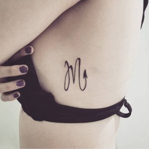 Scorpio Symbol Side Boob Tattoo