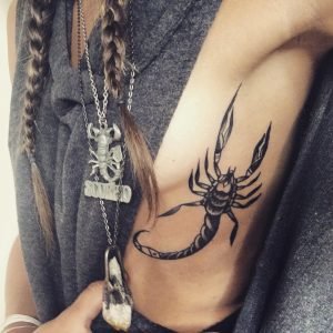 Scorpio Scorpion Side Boob Tattoo