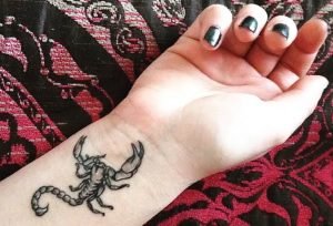 Realistic Scorpio Scorpion Wrist Tattoo