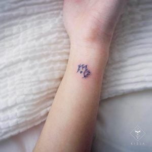 Mini Leaf Scorpio Symbol Wrist Tattoo