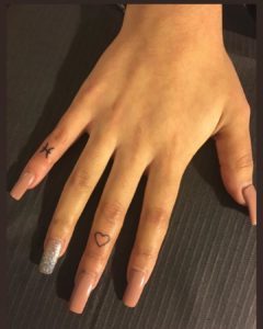 Mini Pisces Symbol Finger Tattoo