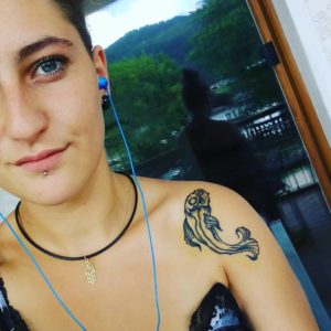 Pisces Skull Fish Collarbone Tattoo