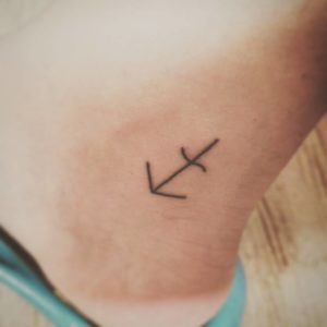 Mini Zodiac Sagittarius Symbol Ankle Tattoo