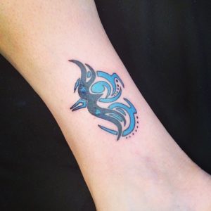 Sagittarius Bow Tribal Ankle Tattoo
