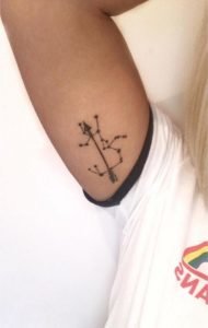 Sagittarius Constellation and Arrow Upper Arm Tattoo