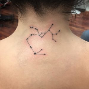 Sagittarius Constellation Back of Neck Tattoo