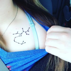 Sagittarius Constellation Collarbone Tattoo