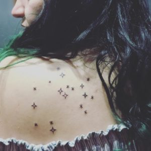 Sagittarius Constellation Shoulder Blade Tattoo