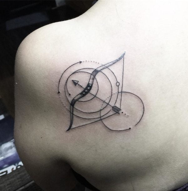 Sagittarius constellation tattoo on the arm - Tattoogrid.net