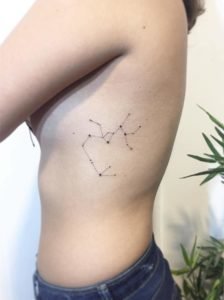 Sagittarius Constellation Side Tattoo