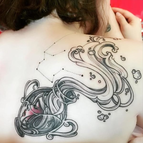 50 Best Aquarius Zodiac Sign Tattoos ideas  Hike n Dip  Mermaid tattoo  designs Tattoos for women Aquarius tattoo