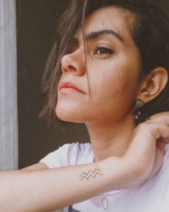 Aquarius Wave Sign Wrist Tattoo