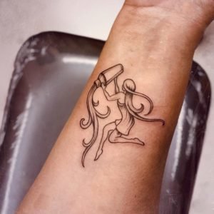 Aquarius Water Bearer Wrist Tattoo