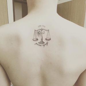 Libra Night and Day Scale Back Tattoo