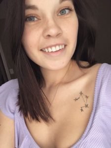 Libra Star Constellation Collarbone Tattoo