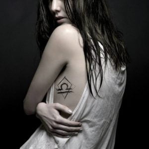 Libra Scratchy Symbol Side Tattoo
