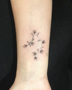 Libra Flower Constellation Wrist Tattoo