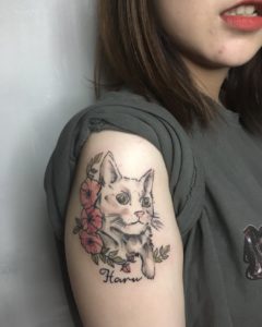 Cat Memorial Arm Tattoo