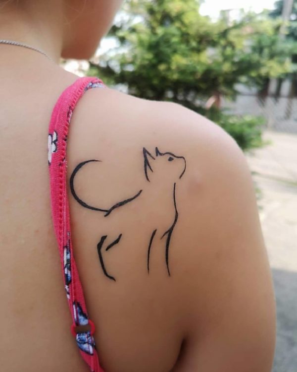 Tattoo uploaded by .Annalena.Wonderland. • Kitty. #cattattoo  #silhouetteanimal #silhouette #cat #kittycat #pet #tigertattoo #sweetone  #fullmoon #moontattoo #nightsky #scenerytattoo #scenery #dotwork #dots  #fineline #fineart #fineneedle #stars ...
