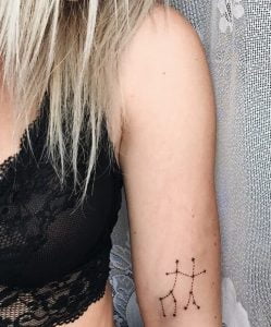 Zodiac Gemini Constellation Upper Arm Tattoo