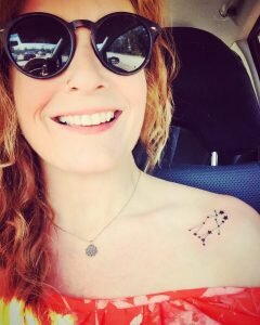 Mini Zodiac Gemini Constellation Collarbone Tattoo