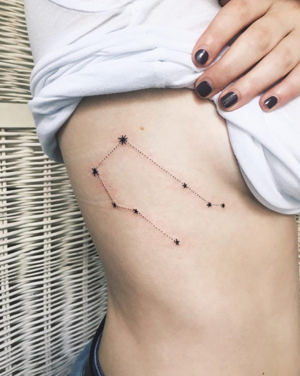 Gemini Constellation Side Boob Tattoo