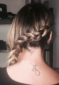 Zodiac Gemini Symbol Upper Back Tattoo