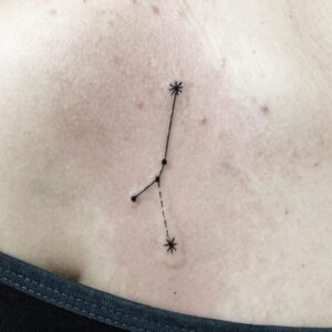 Cancer Constellation Chest Tattoo for Women