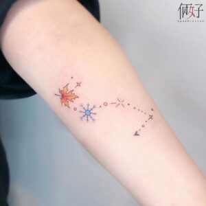 Cancer Constellation and Seasons Tattoo