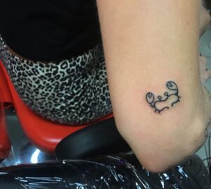 Cancer Crab Line Arm Tattoo