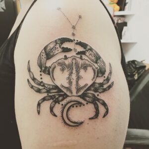 Cancer Crab and Constellation Arm Tattoo