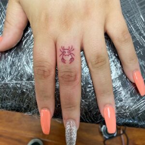 Cancer Crab Finger Tattoo