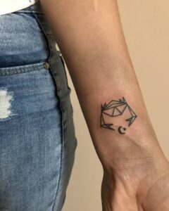 Cancer Geometric Crab Wrist Tattoo