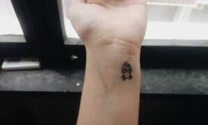 Mini Cancer Crab Wrist Tattoo