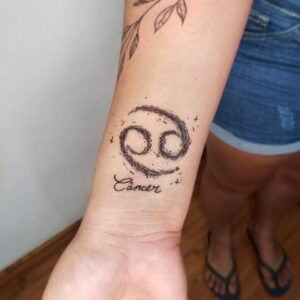Cancer 69 Symbol Wrist Tattoo