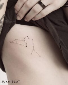 Cancer and Leo Cusp Constellation Side Tattoo