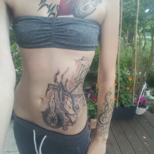 Cancer Crab Realistic Side Tattoo
