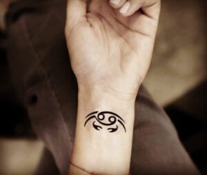 Cancer 69 Crab Wrist Tattoo