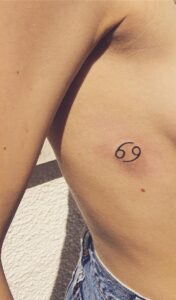 Cancer 69 Symbol Side Tattoo