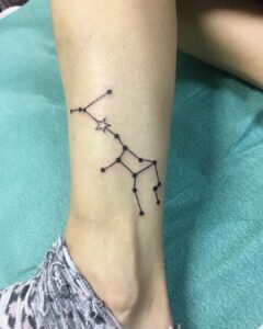 Cancer and Virgo Constellation Ankle Tattoo