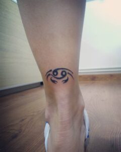 Cancer Crab and 69 Ankle Tattoo