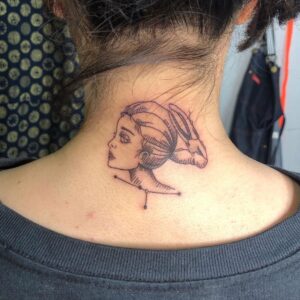 Cancer Constellation Crab Back of Neck Tattoo