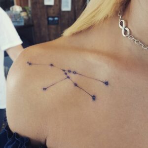 Taurus Constellation Clavicle Tattoo