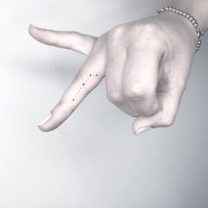 Aries Constellation Ring Finger Tattoo