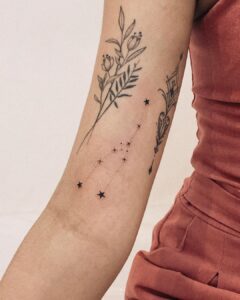 Zodiac Taurus Constellation Upper Arm Tattoo