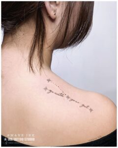 Taurus Constellation Quote Shoulder Tattoo
